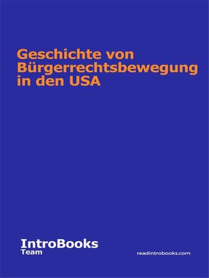 cover image of Geschichte von Bürgerrechtsbewegung in den USA